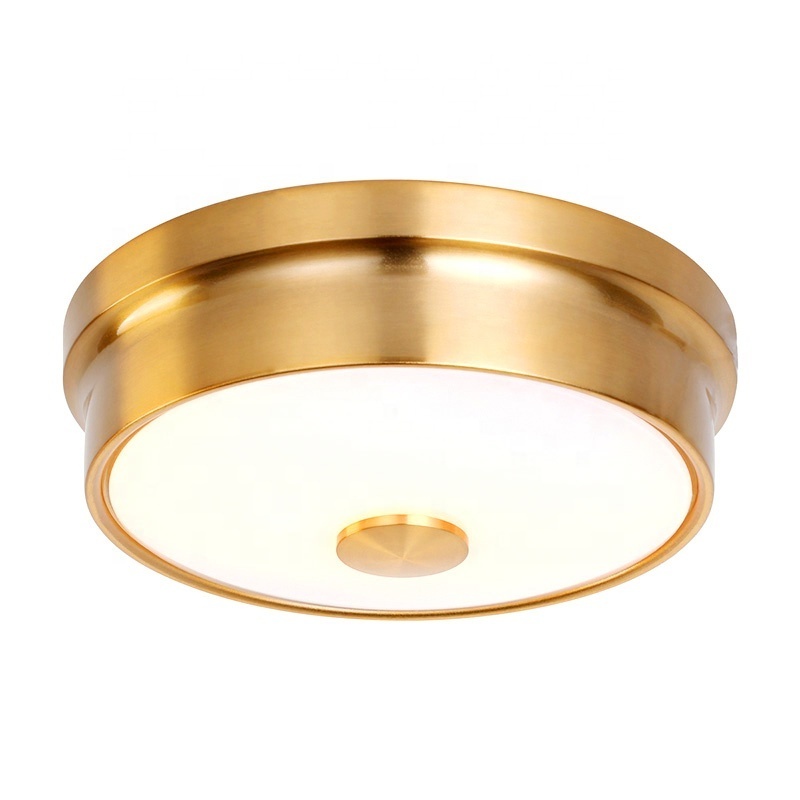 Surface mounted best selling glass decorative gold round hexagon ceiling lights for bedroom living room leisure facilities villa