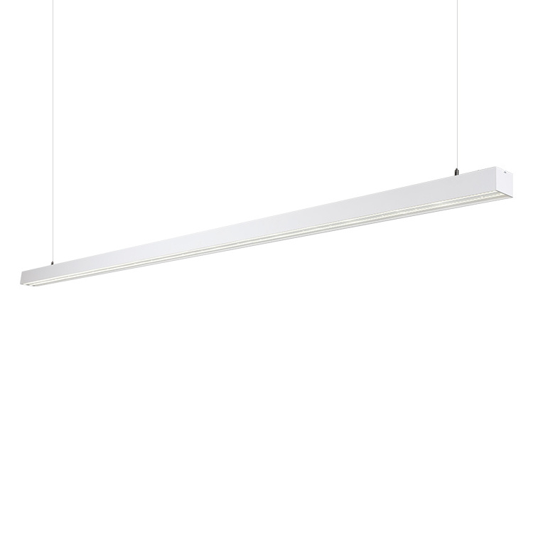 High Efficiency 72w Matt Black White Office Hanging Modern Aluminum Led Pendant Linear Light Chandelier