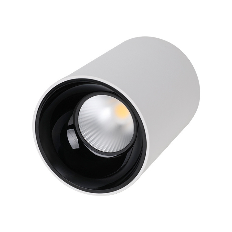 Cylinder LED Downlights Black Aluminium Hotel 7w 12w 18w Ceiling Surface Mounted  Recessed Led Cob Down Light