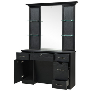 Salon Furniture Barber Station Mirror Set Barber Shop Cabinets Salon Station with Mirror bowl