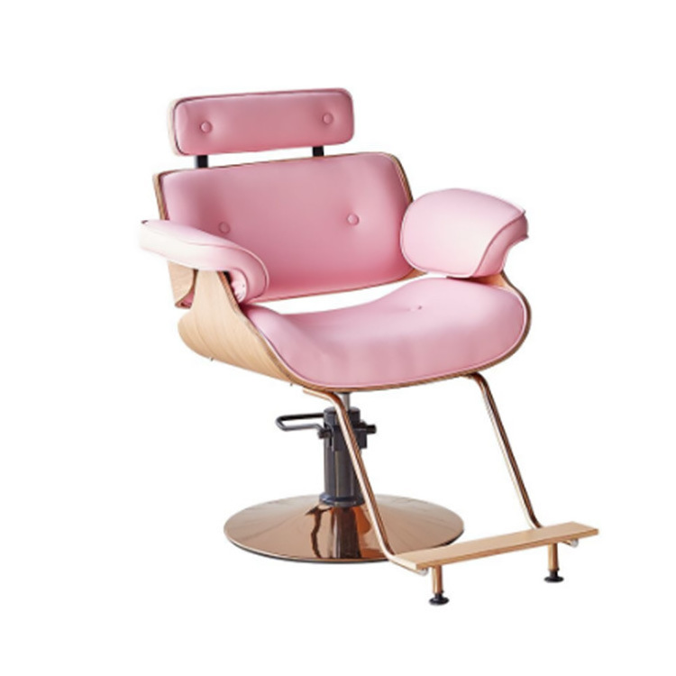 Salon Furniture OEM pink leather styling hydraulic chair hairdresser furniture for hair salon