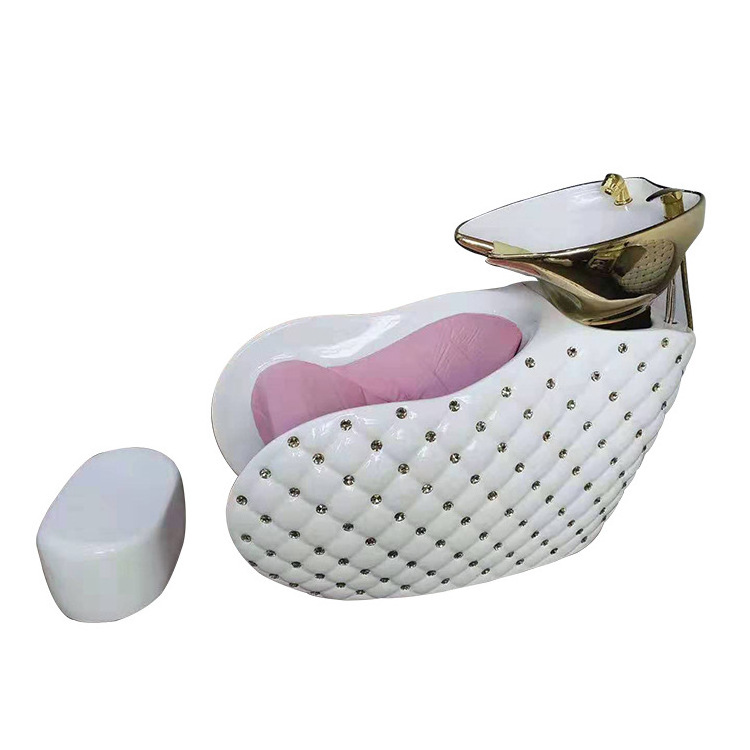 haircut chair salon furniture Gold Pink Used Shampoo Bowls and Chairs for Sale