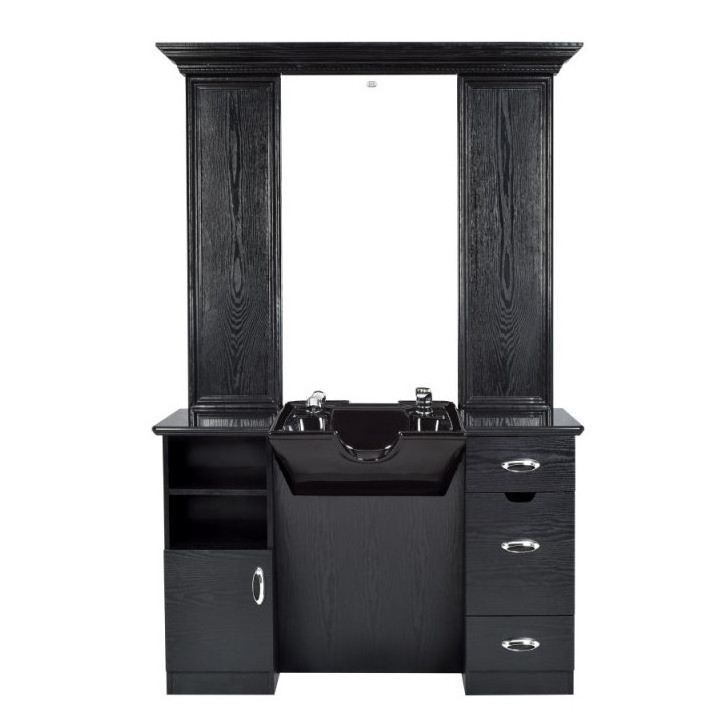 Salon Furniture Barber Station Mirror Set Barber Shop Cabinets Salon Station with Mirror bowl