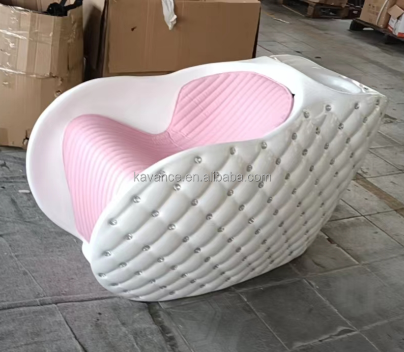 haircut chair salon furniture Gold Pink Used Shampoo Bowls and Chairs for Sale