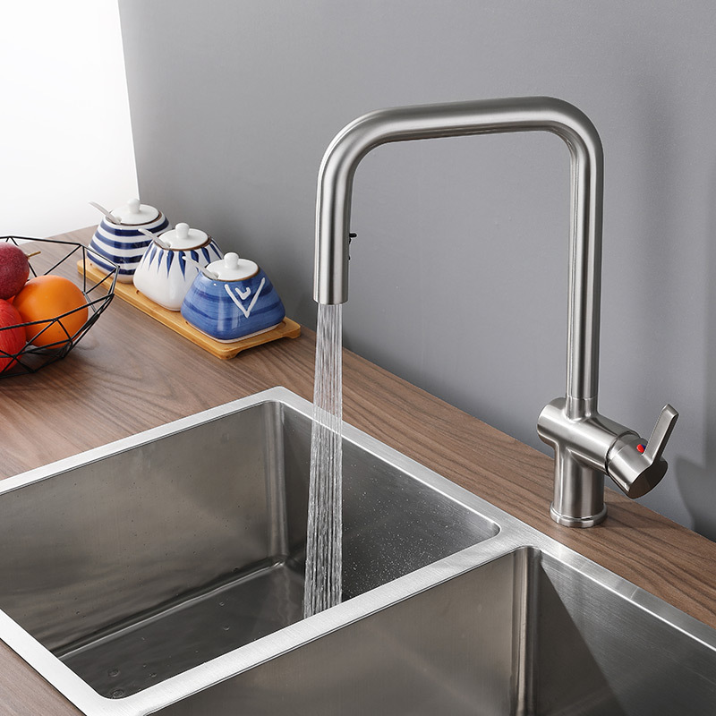 brushed commercial gooseneck kitchen sink taps faucet