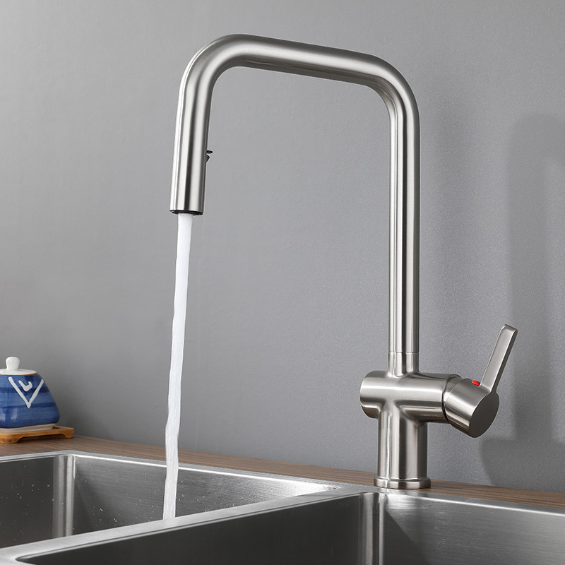 brushed commercial gooseneck kitchen sink taps faucet