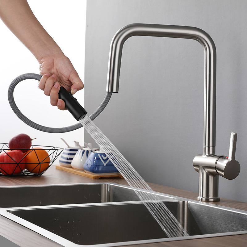 brushed commercial gooseneck kitchen sink taps faucet