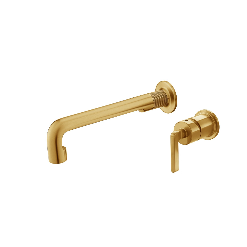 built-in wall mounted mixer brushed brass wall tap faucet