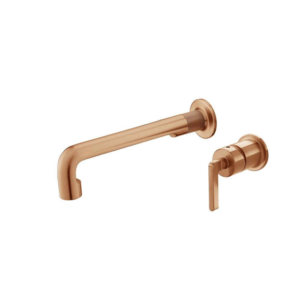 built-in wall mounted mixer brushed brass wall tap faucet