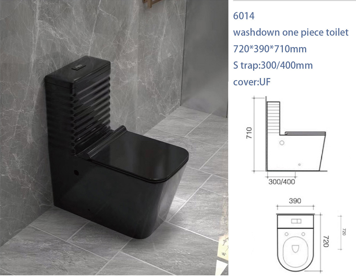 wc ceramic one-piece toilet bathroom toilet set modern black toilet commode