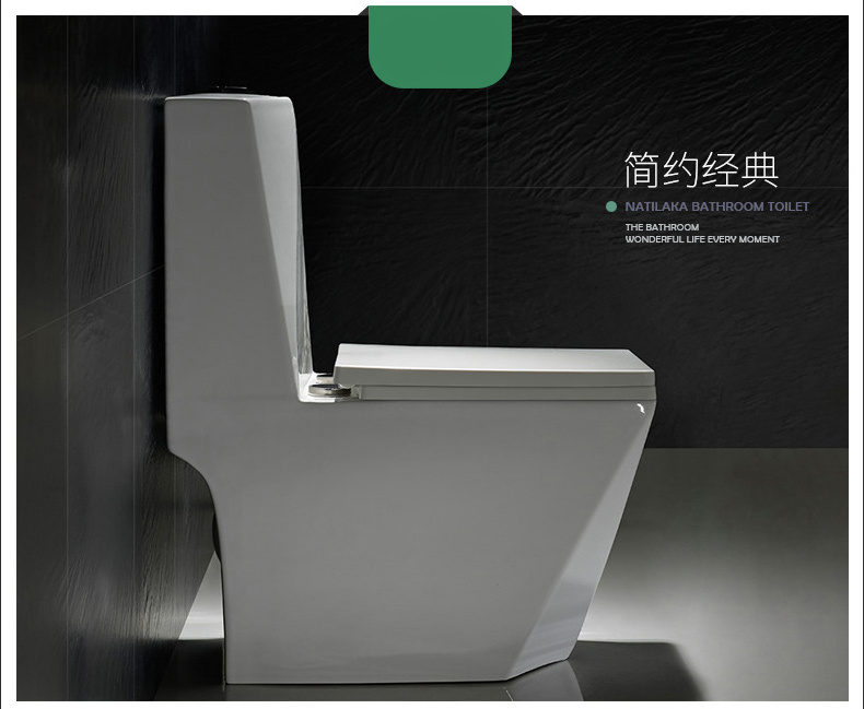 white color bathroom porcelain one piece diamond shape toilet bowl set