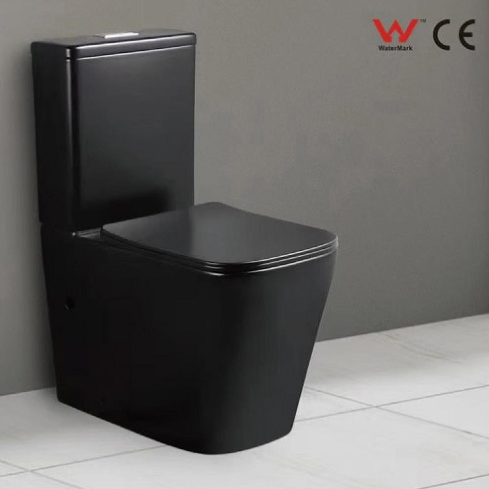 wc ceramic one-piece toilet bathroom toilet set modern black toilet commode