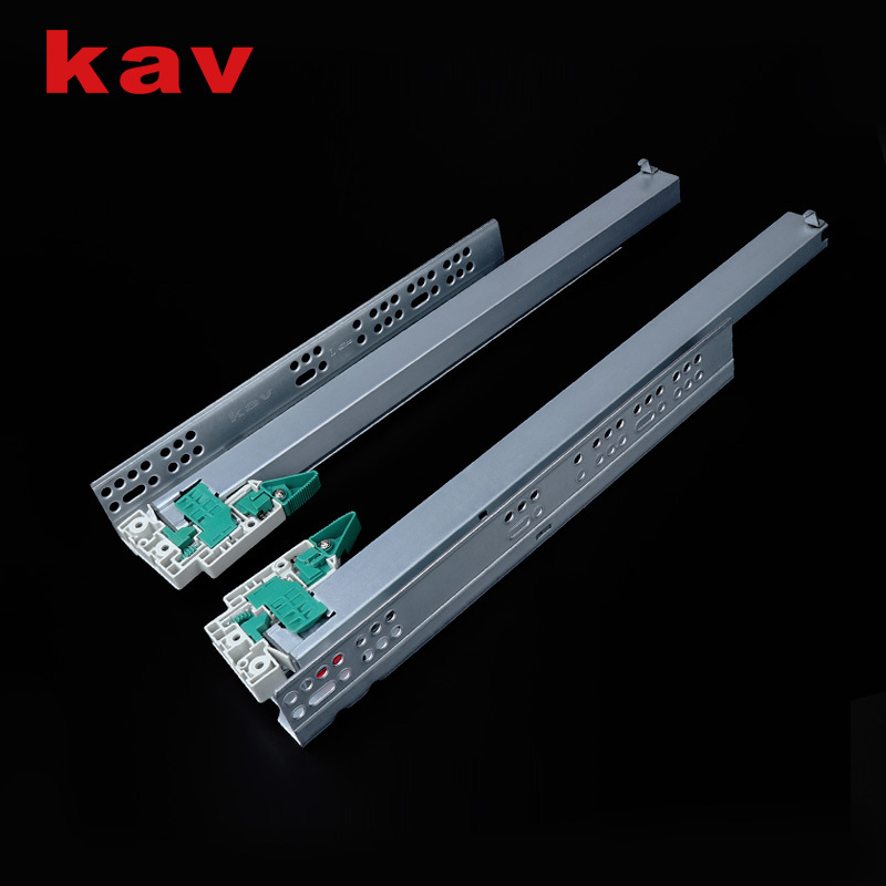 Full Extension Synchronize Rail Soft Close 3D Adjustment Undermount Concealed Drawer Slide With Handle