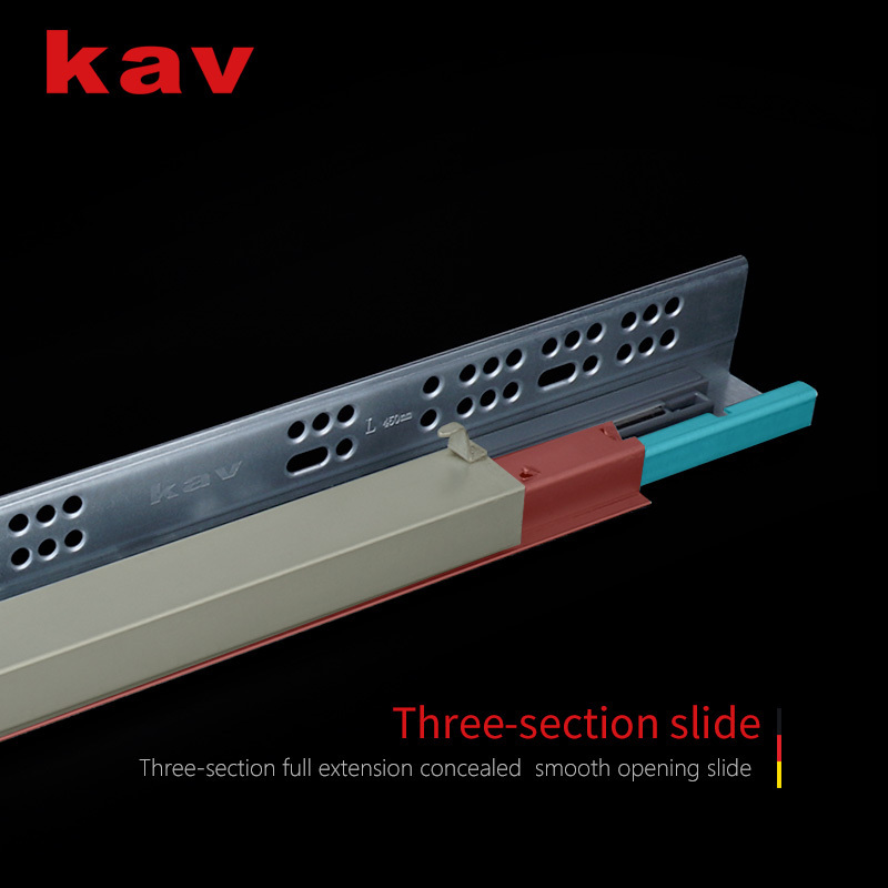 Full Extension Synchronize Rail Soft Close 3D Adjustment Undermount Concealed Drawer Slide With Handle