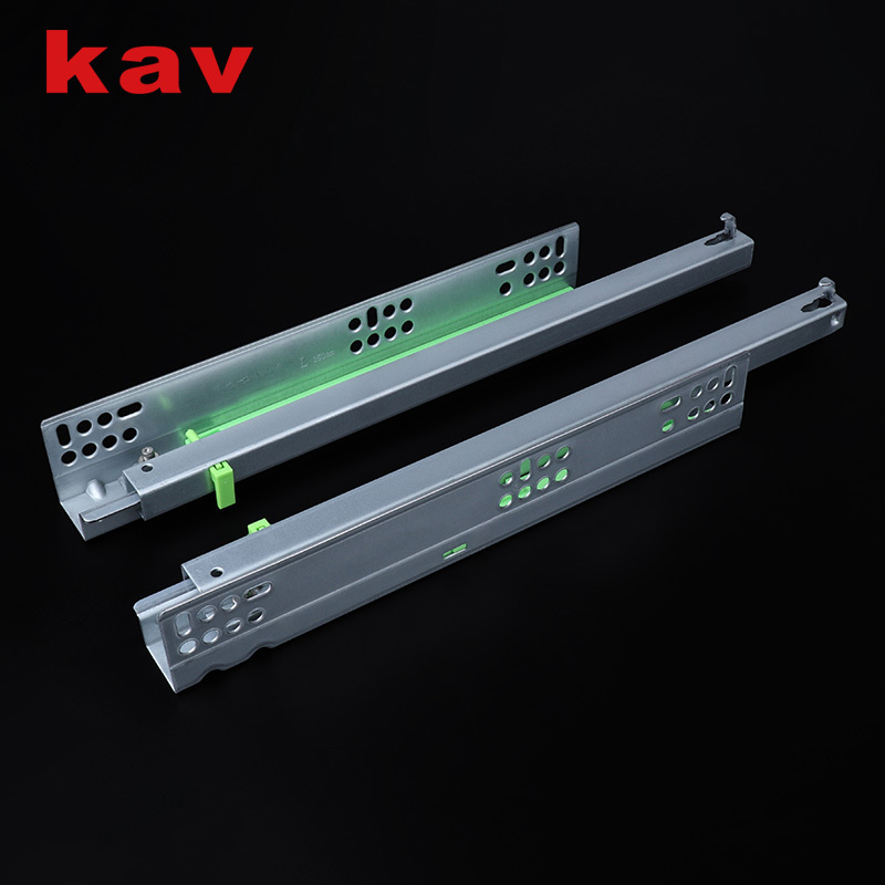 Single Extension Telescopic Channel Rail Push Opening Concealed Undermount Drawer Slide With Adjustable Pin