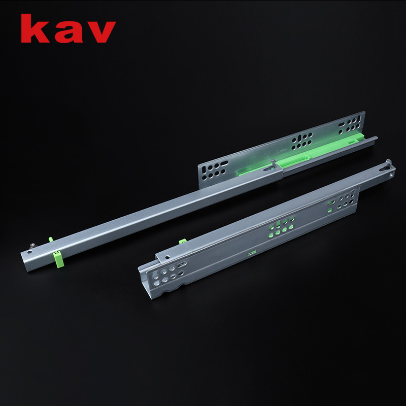 Single Extension Telescopic Channel Rail Push Opening Concealed Undermount Drawer Slide With Adjustable Pin