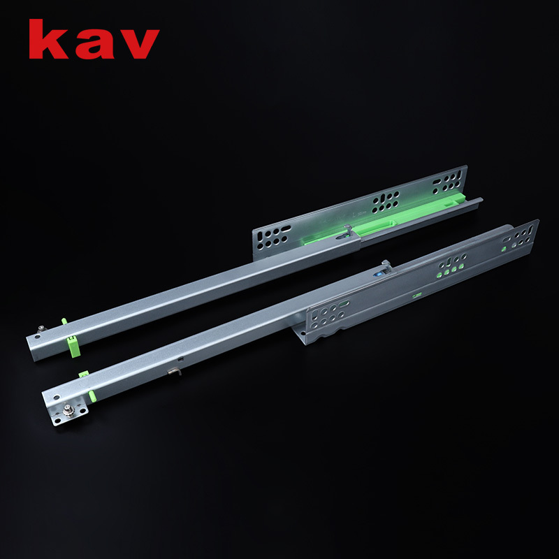 Single Extension Telescopic Channel Rail Push Opening Concealed Undermount Drawer Slide With Adjustable Pin