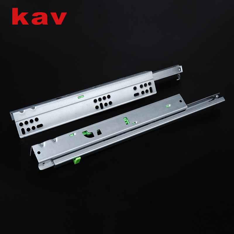 Single Extension Telescopic Channel Rail Push Opening Concealed Undermount Drawer Slide With Adjustable Pin