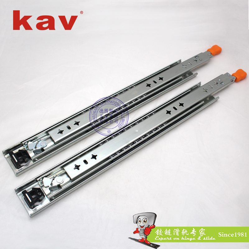 100kgs loading heavy duty drawer slide 53mm width locking system ball bearing slide