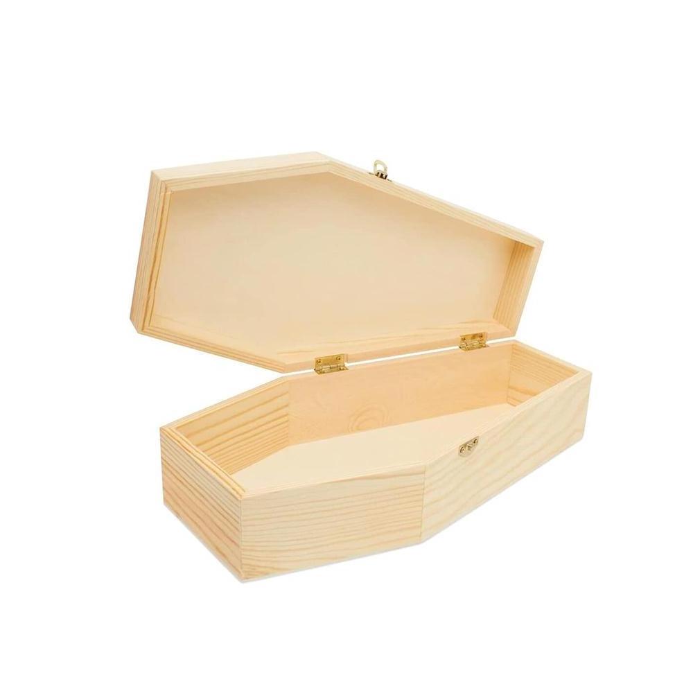 Custom small coffin shaped cardboard paper gift box packaging false eyelash lash wooden coffin box