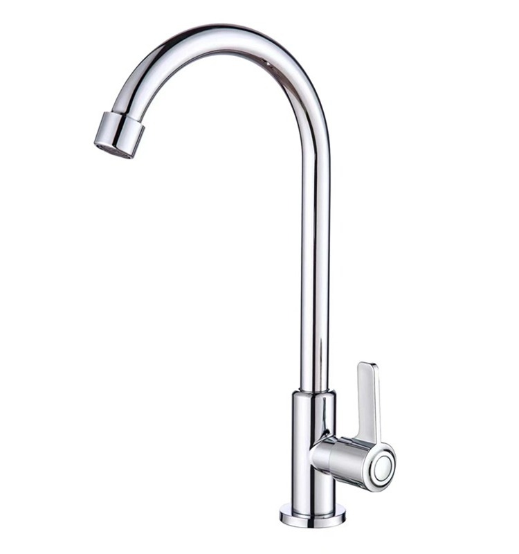 KAWAL Long Neck Cold Water Kitchen Faucet High Curved Single Cold Faucet for Kitchen