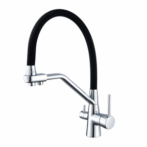 KAWAL Easy to operate Deck Installation double handle hot cold water Brass Kitchen Faucet for Kitchen