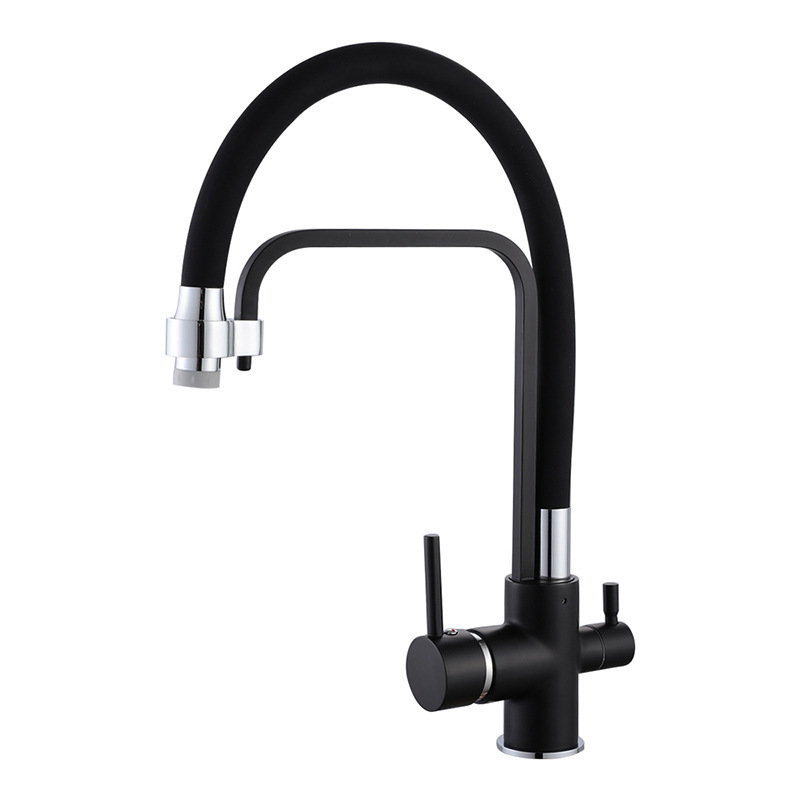 KAWAL High-end bathroom Black  hot cold water Hose pull galley faucet for Kitchen