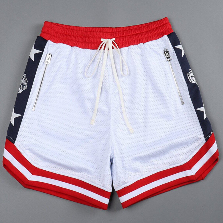 Summer custom mens mesh shorts zipper pocket men's gym shorts Outdoors Exercise basketball shorts for man