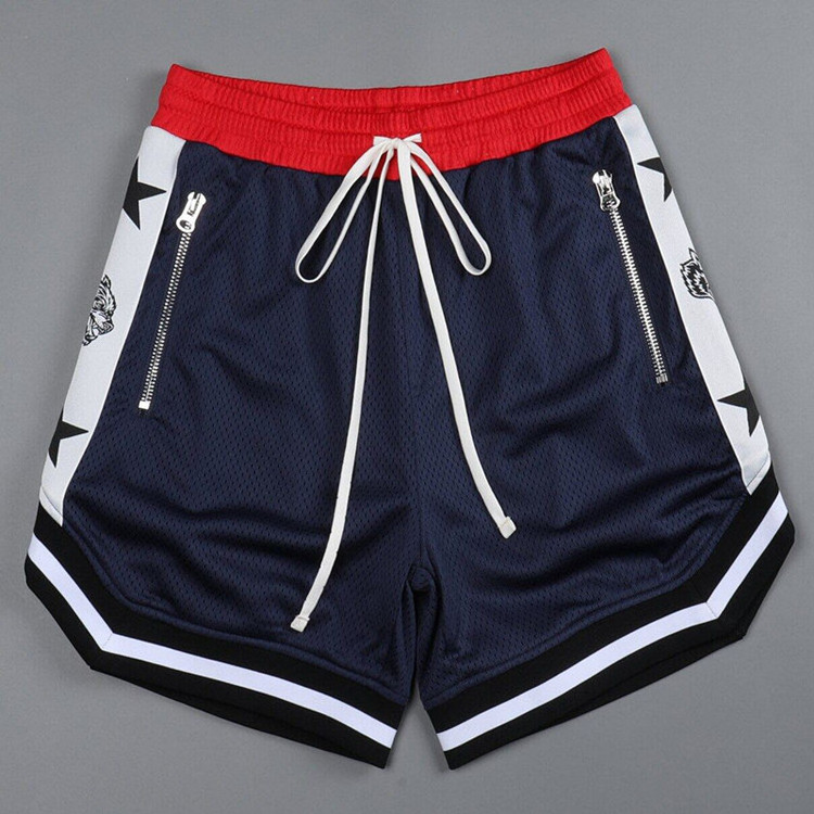 Summer custom mens mesh shorts zipper pocket men's gym shorts Outdoors Exercise basketball shorts for man