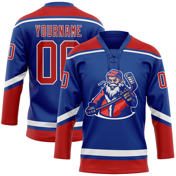 Wholesale Customized 100% Polyester Tackle Twill Vintage Ice Hockey Jerseys Shirts Christmas Style Ice Hockey Jerseys