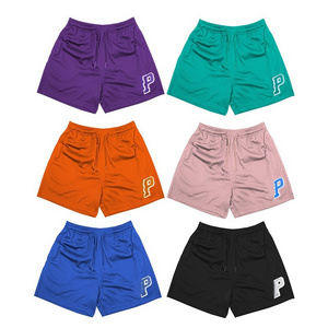 Blank wholesale custom men basketball shorts 100% polyester mesh gym workout plus size men's shorts