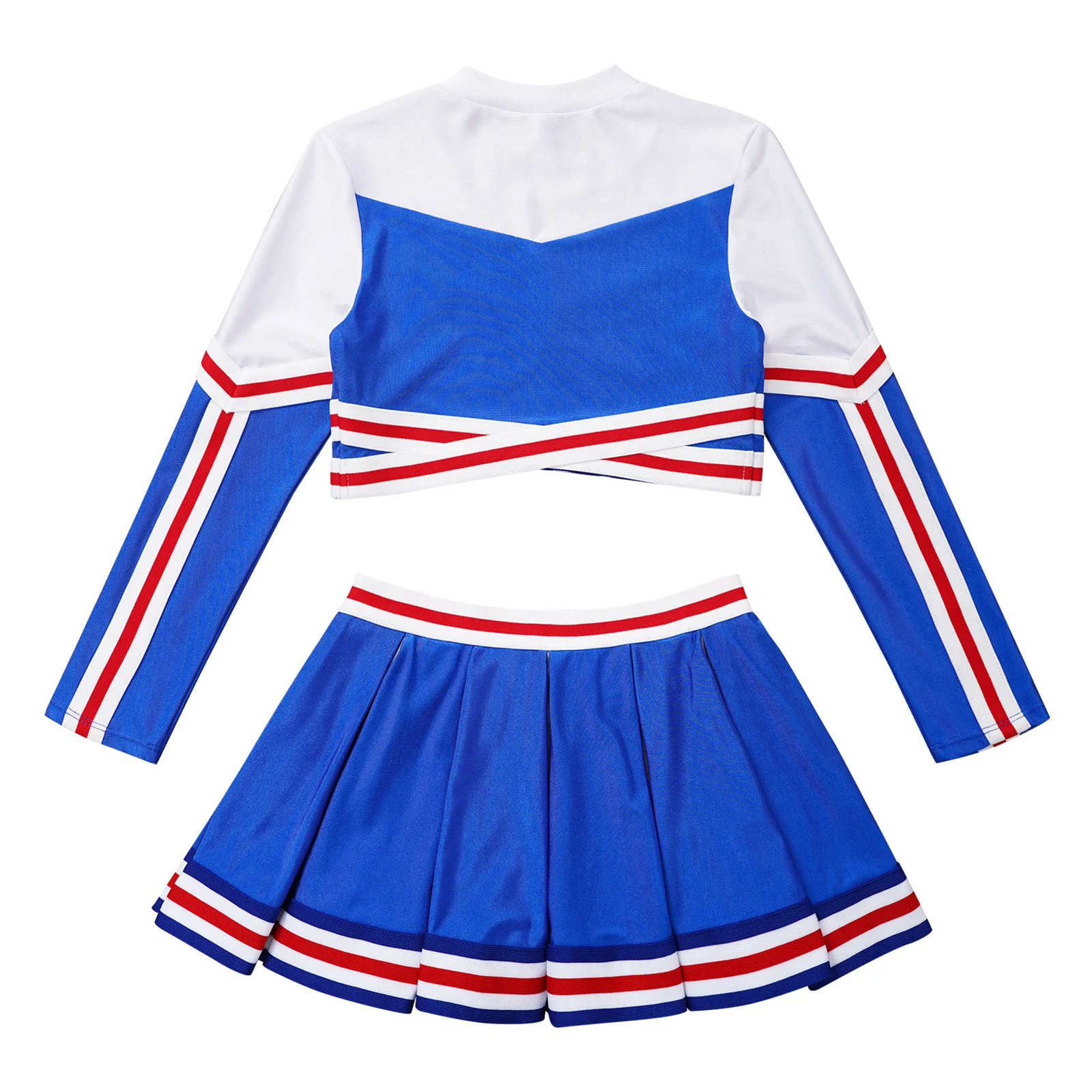 Wholesale Cheerleader Practice Suit Girls Youth Long Sleeve 2 Pieces Embroidery Cheerleading Outfits Uniforms