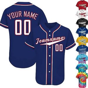 Wholesale Personalized Baseball Button Down Shirts Stitched Men Women Youth Kids Sports Uniform Custom Baseball Jersey