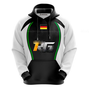 Wholesale Private Label Pullover Fleece Woven E-sports Hoodie with Pocket for E Sports Wear Mens