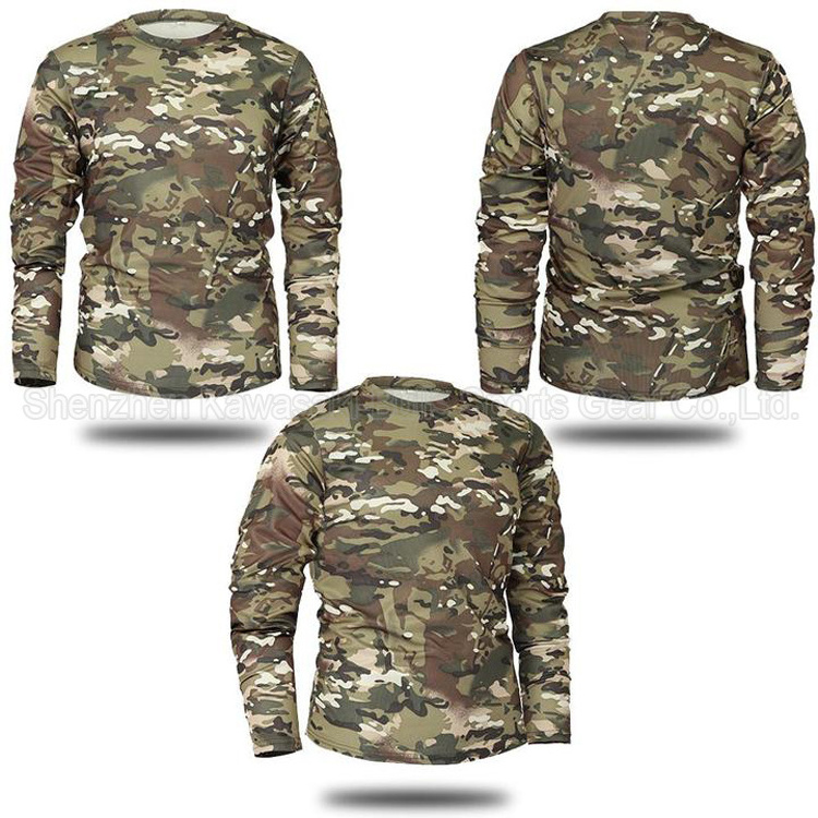 China factory no MOQ camouflage fishing t-shirt wholesale camo long sleeve t shirts