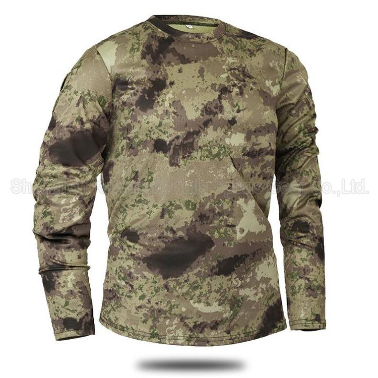 China factory no MOQ camouflage fishing t-shirt wholesale camo long sleeve t shirts