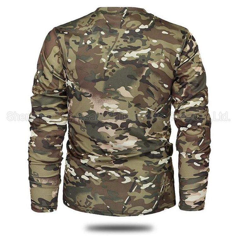 China factory no MOQ camouflage fishing t-shirt wholesale camo long sleeve t shirts