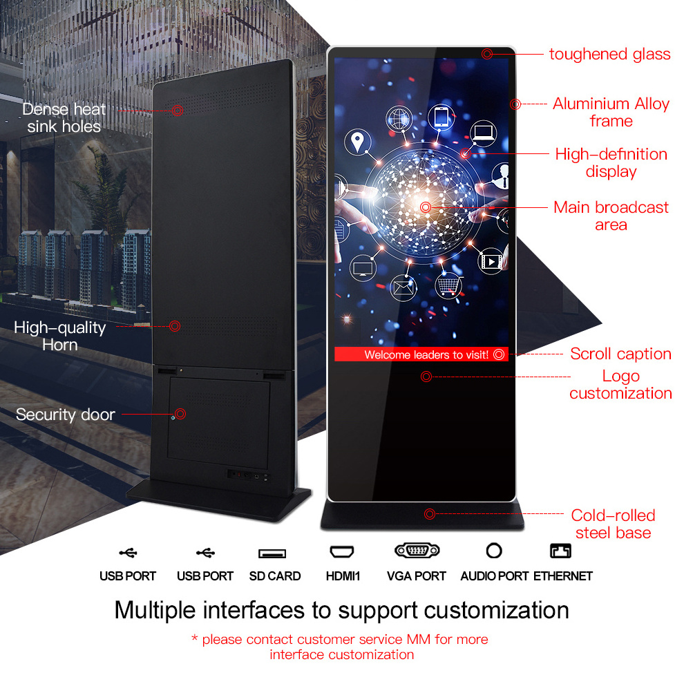 Ready Stock Floor Stand Indoor Outdoor LCD Digital Signage Billboard Kiosk Touch Screen Display for Advertising