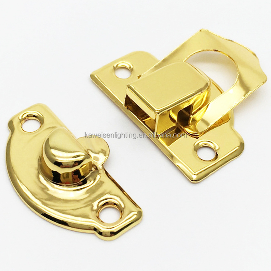 Shiny Gold Small Box Metal Snap Closures Mini Snap Catch Draw Catch Iron Lock Catch Wooden Storage Box Latch