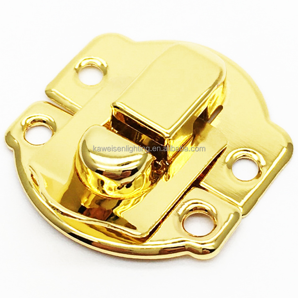 Shiny Gold Small Box Metal Snap Closures Mini Snap Catch Draw Catch Iron Lock Catch Wooden Storage Box Latch