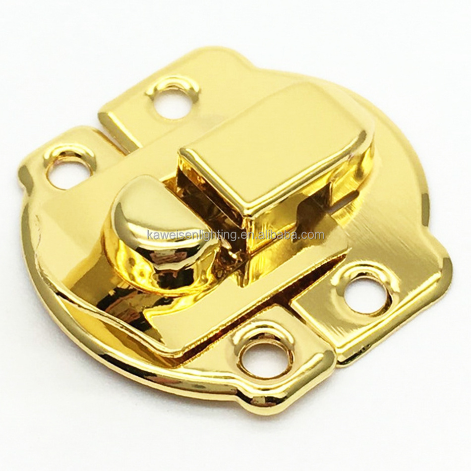 Shiny Gold Small Box Metal Snap Closures Mini Snap Catch Draw Catch Iron Lock Catch Wooden Storage Box Latch