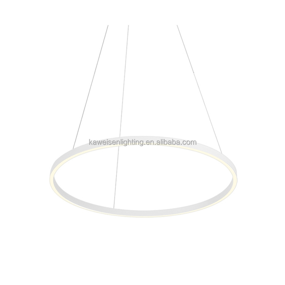 Black aluminum lighting fixture shopping store lamp 450mm diameter 32w stairway linear circle pendant led circular ring light