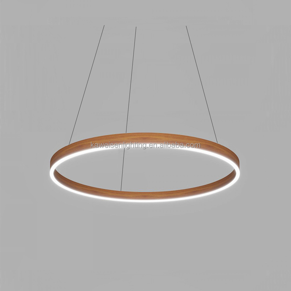 Black aluminum lighting fixture shopping store lamp 450mm diameter 32w stairway linear circle pendant led circular ring light