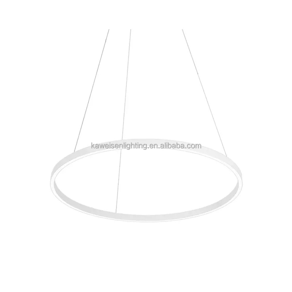 Black aluminum lighting fixture shopping store lamp 450mm diameter 32w stairway linear circle pendant led circular ring light