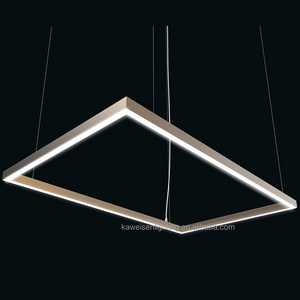 Creative aluminum rectangle LED pendant light droplight SMD chandelier led hanging lighting fixture adjustable for project hotel