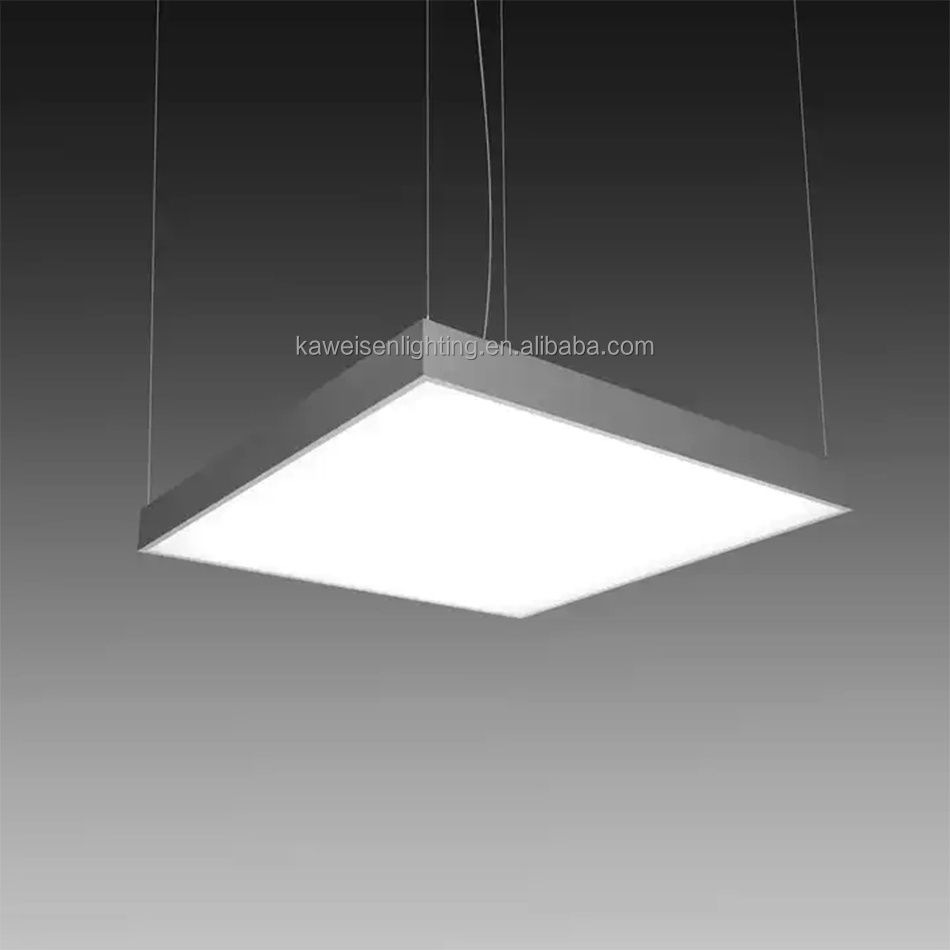 Nordic white finish LED chandelier aluminum square ceiling flat panel light pendant mounted lighting fixtures for kitchen island