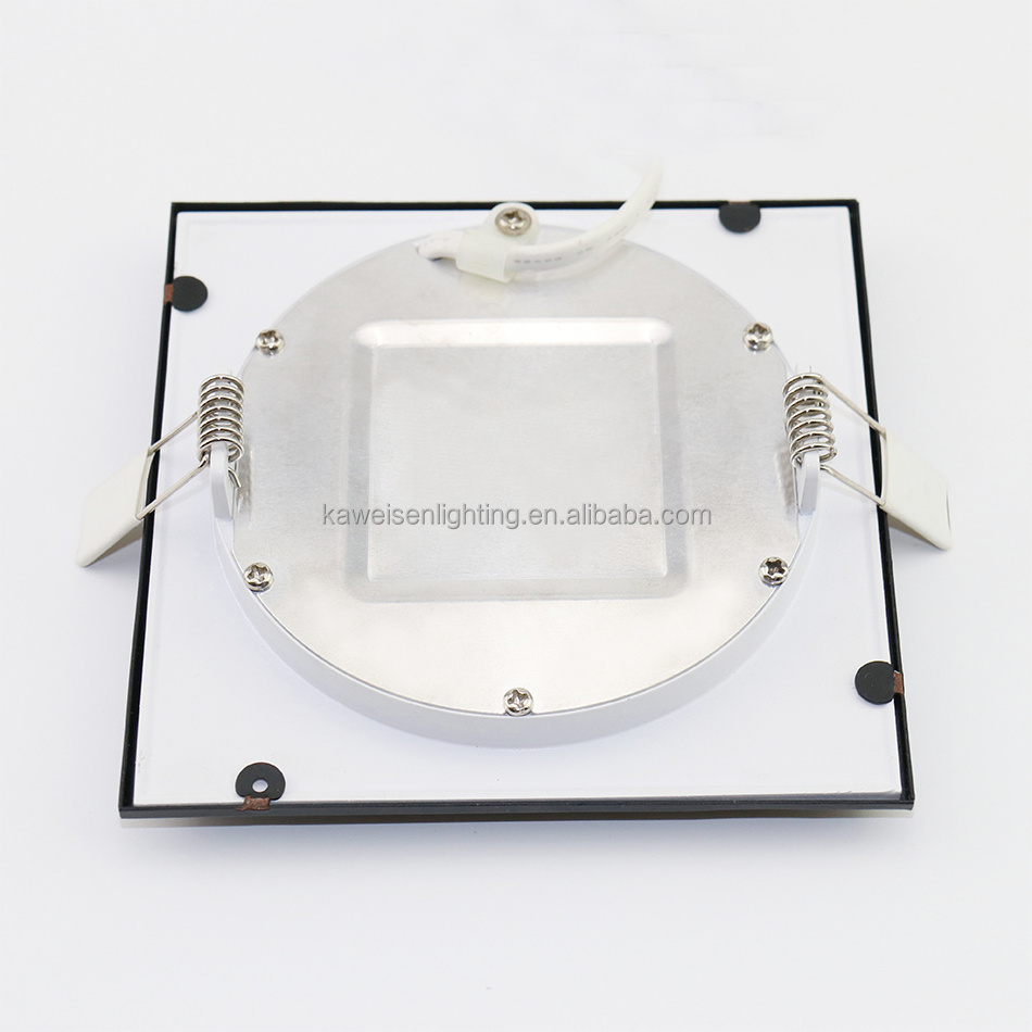 Ultra-slim LED Square Panel Light Black Commercial Panel Lamp Office Shopping Mall Hotel Lighting 12w 4 Inch Recessed Downlight