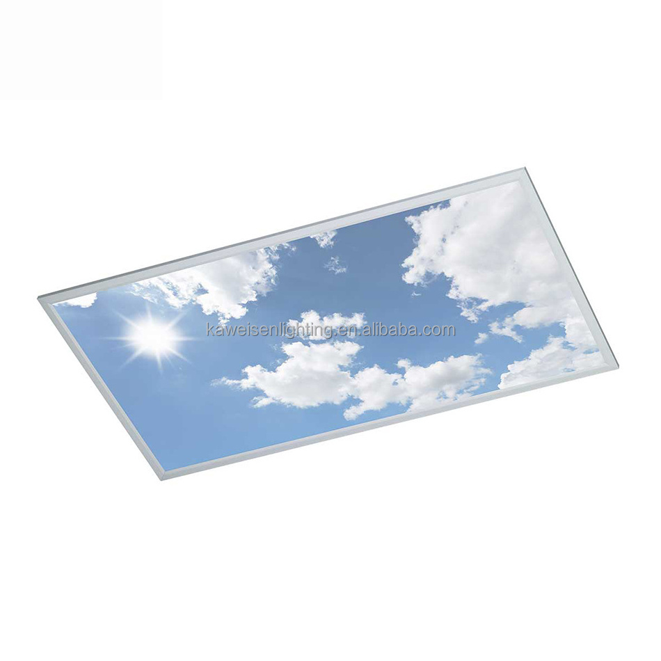 Factory Custom CCT Led Blue Sky Cloud Panel Light Aluminum 595*1195mm 60X120CM Ceiling Panel Light 600X1200 Led Flat Panel Light