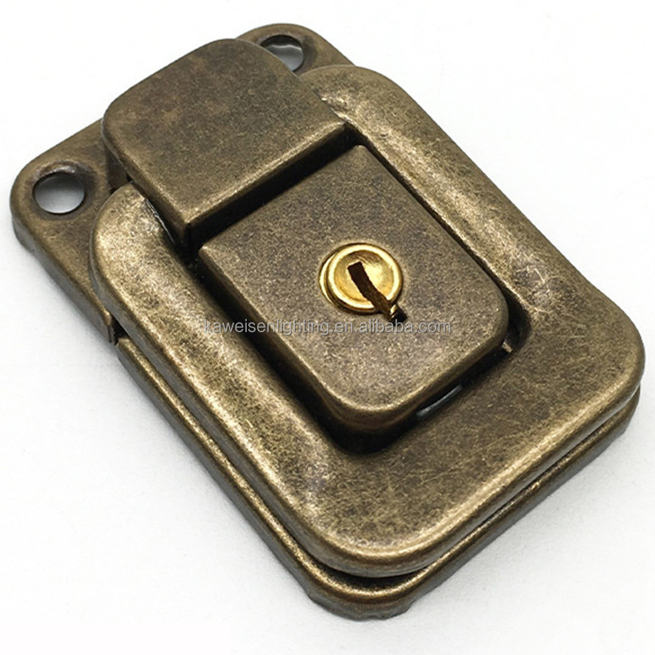 Box Hasp Latch Chest Steel Toggle Latch Lock for Case Buckle Clip Clasp Antique Brass Spring Toogle Latches Key Locks with Screw