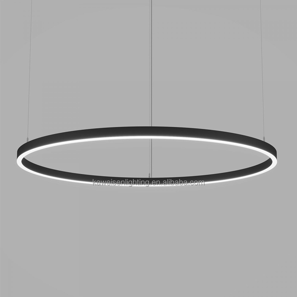 Medium Profile 800mm Diameter Led Linear Circular Light Dimmable Ring Lighting Fixtures Indoor Grey Aluminium Acrylic Luminaire